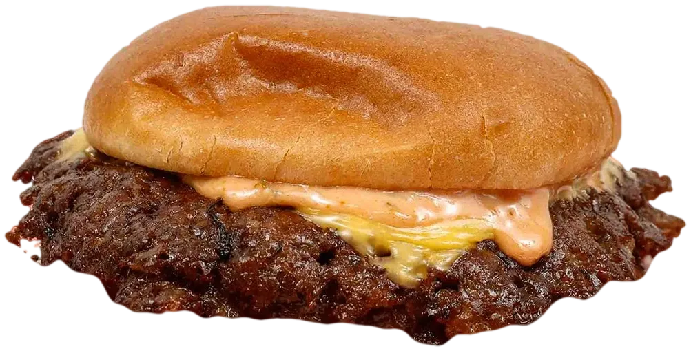 Smash Burger: cheese, lettuce, tomato, onions, fatty sauce